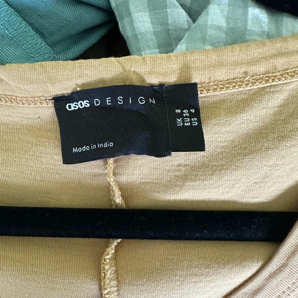 ASOS Tan Button-Front Jumpsuit - Picture 3 of 4